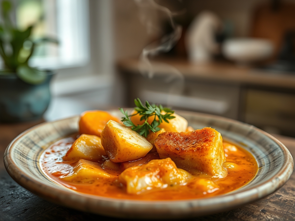 Caldo de abóbora com gorgonzola