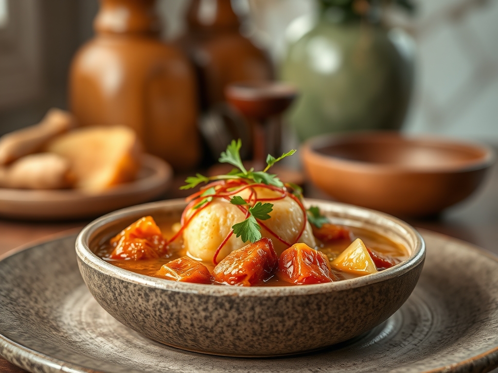 Caldo de kenga de mandioca