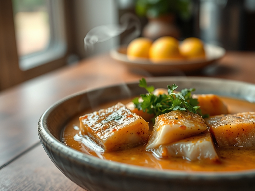 Caldo de peixe com pirão