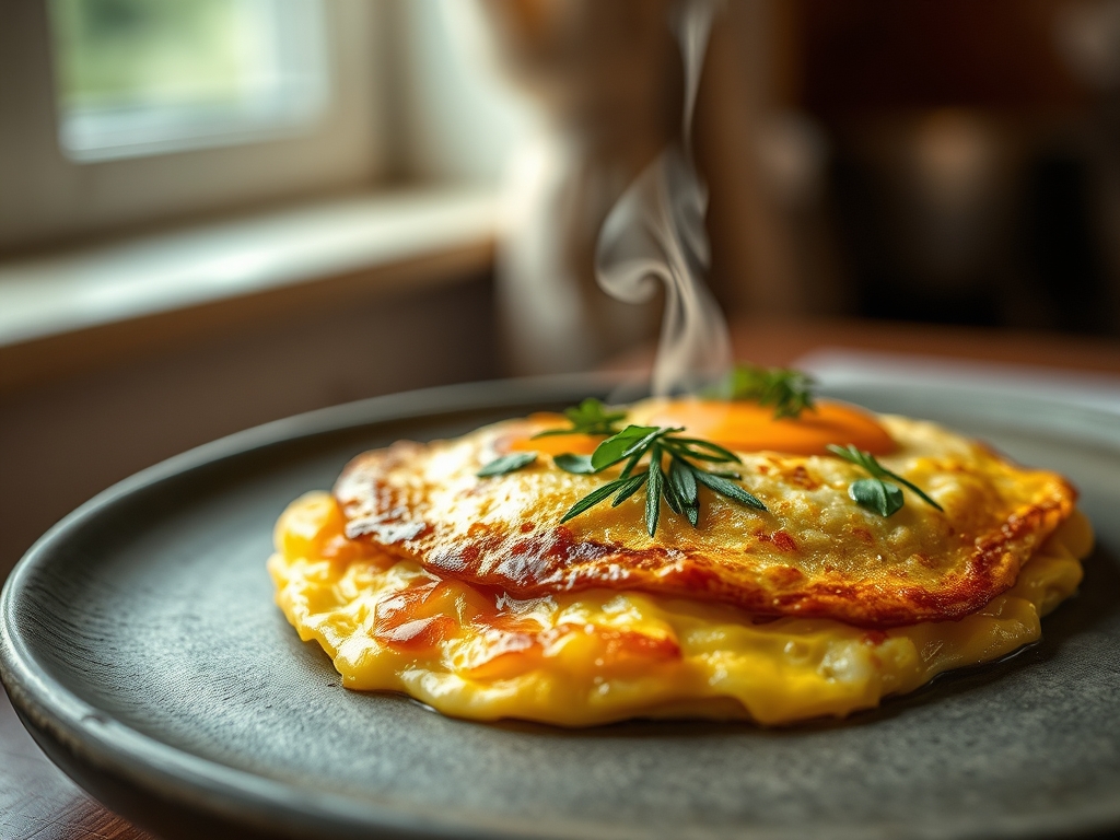 Omelete clássica de hotel