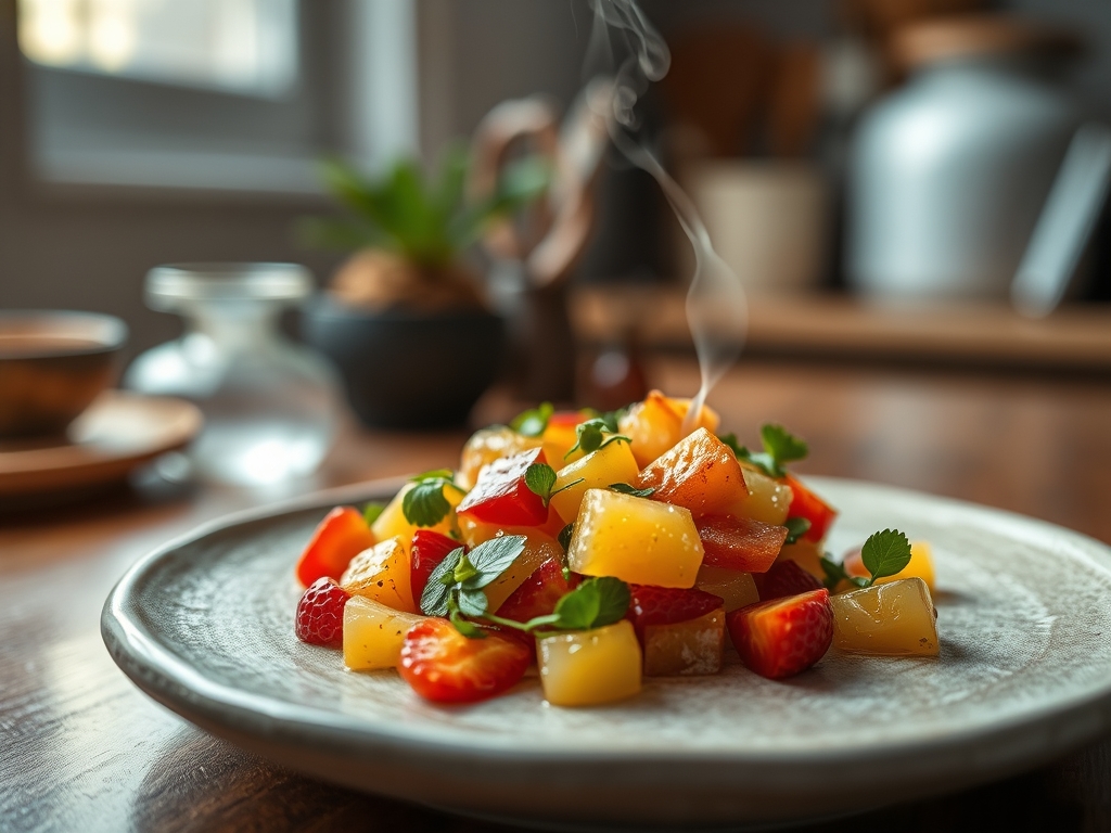 Salada de frutas com mel