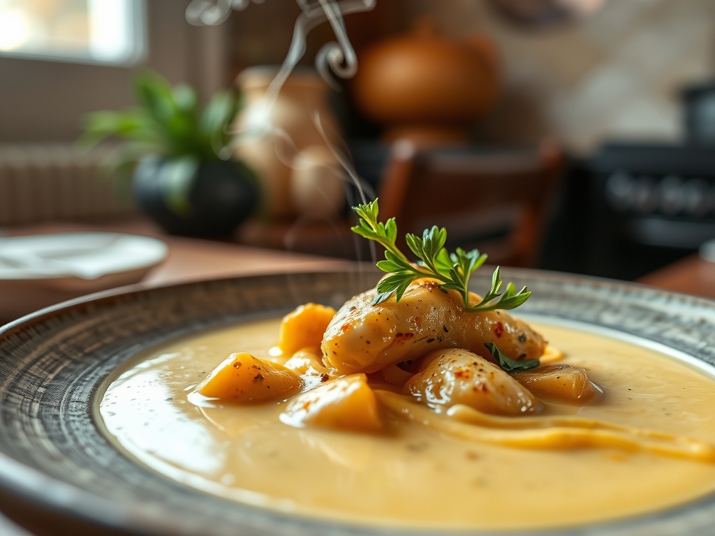 Sopa de milho com frango