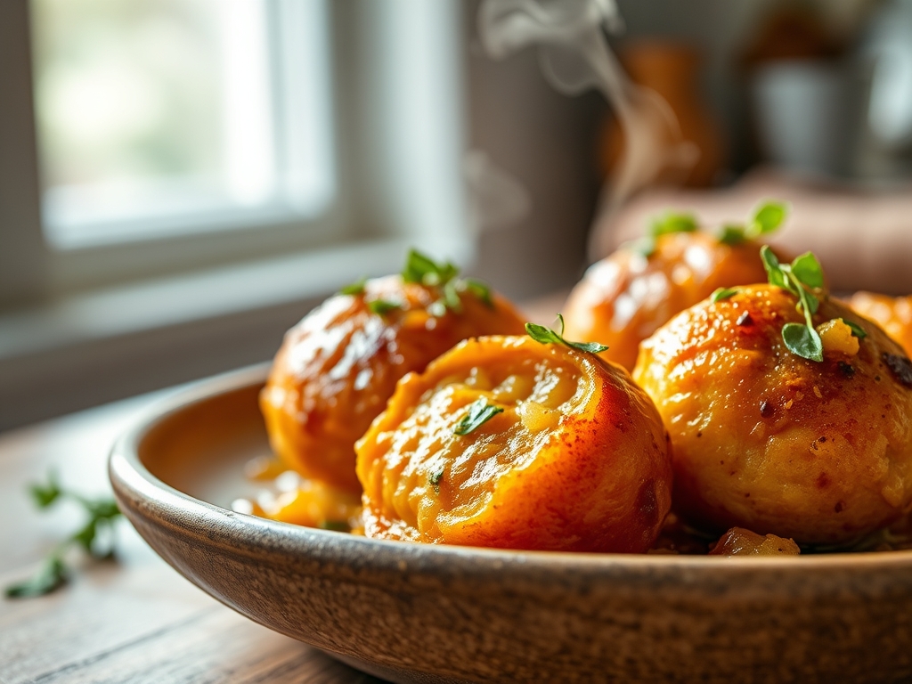 Bolinho de espinafre assado